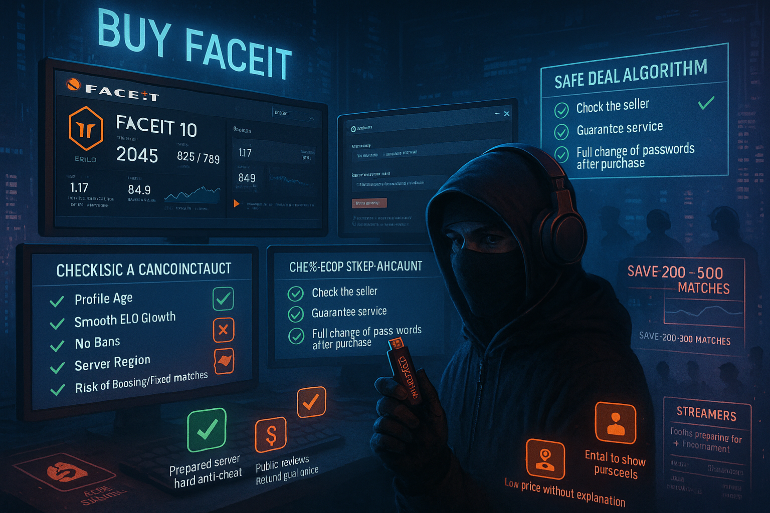 Как выбрать и безопасно купить киберспортивный аккаунт Faceit для участия в турнирах и игр